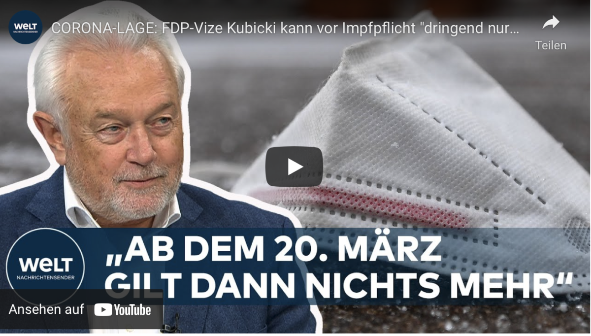 CORONA-LAGE: FDP-Vize Kubicki kann auf einmal vor Impfpflicht „dringend nur warnen“!