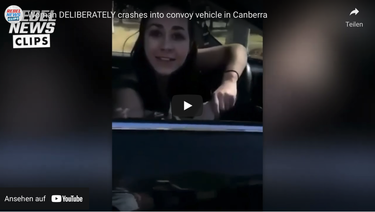 Kanada: Psycho-Impfstoff-Druckerin fährt ihren SUV über das Auto eines „Impfgegner“ und prahlt auf Video!