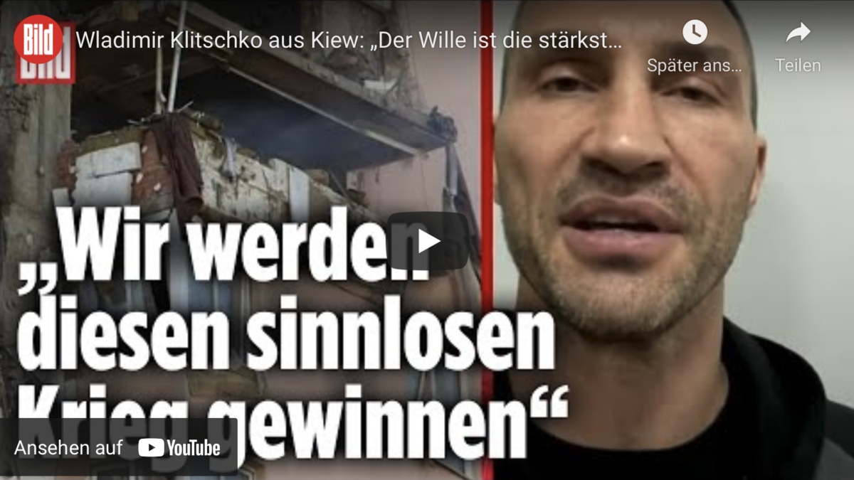 Krieg in Ukraine: KlitschKO spricht von Mörder und behauptet Wir werden den Krieg gewinnen!