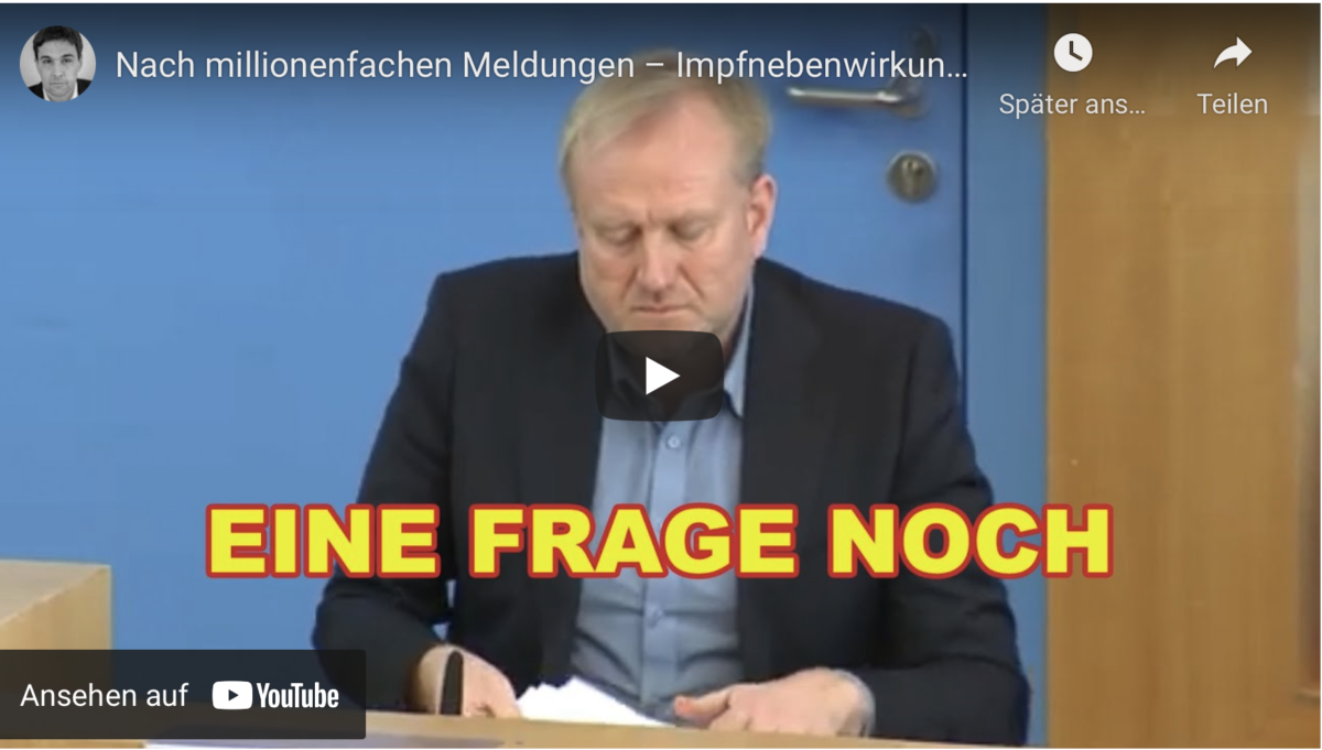 Nach millionenfachen Meldungen – Impfnebenwirkungen sind für Regierung keine Impfnebenwirkungen!