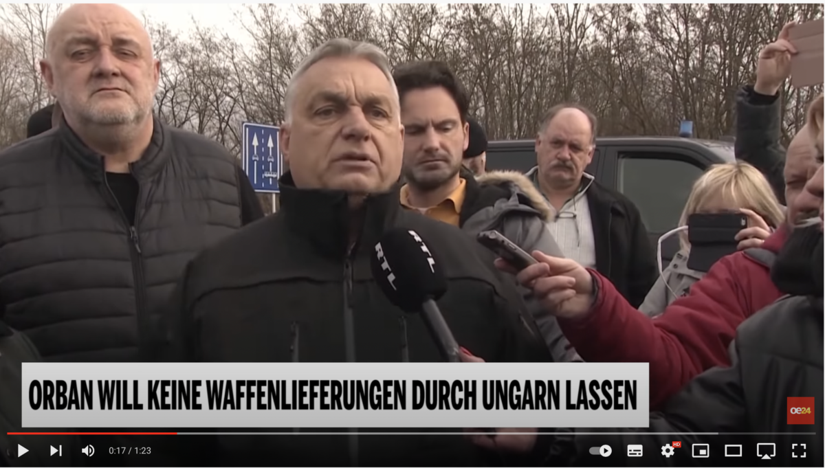 Orban will keine Waffenlieferungen durch Ungarn lassen!