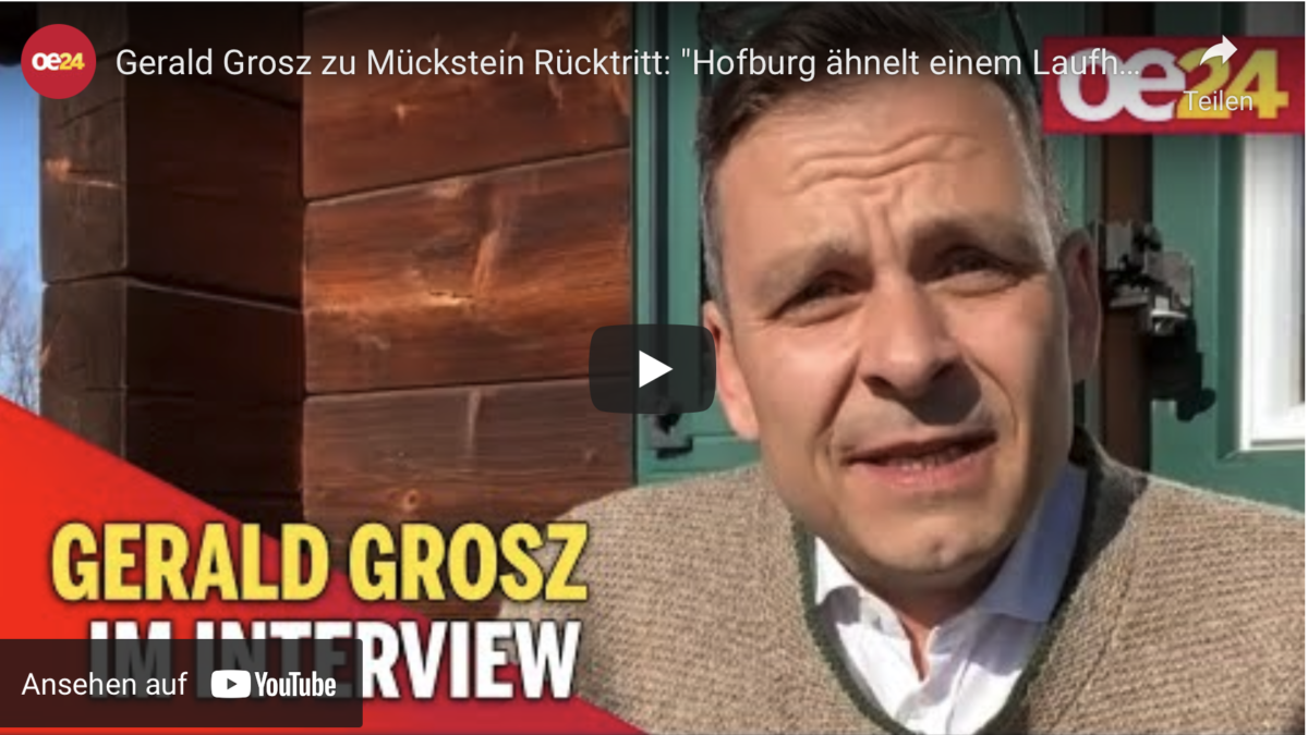 Gerald Grosz zu Mückstein Rücktritt: „Hofburg ähnelt einem Laufhaus“!