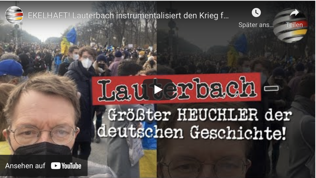 Lauterbach – Der Größte Heuchler der deutschen Geschichte!