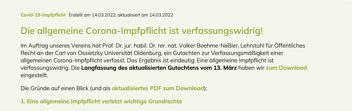 Die allgemeine Corona-Impfpflicht ist verfassungswidrig