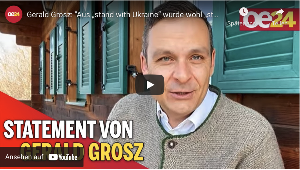 Gerald Grosz: „Aus „stand with Ukraine“ wurde wohl „stand with Wuhan“!
