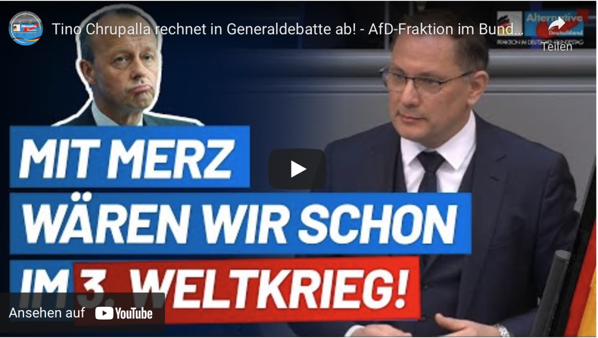 Tino Chrupalla rechnet in Generaldebatte ab! Mit März wären Wir schon im 3. Weltkrieg!