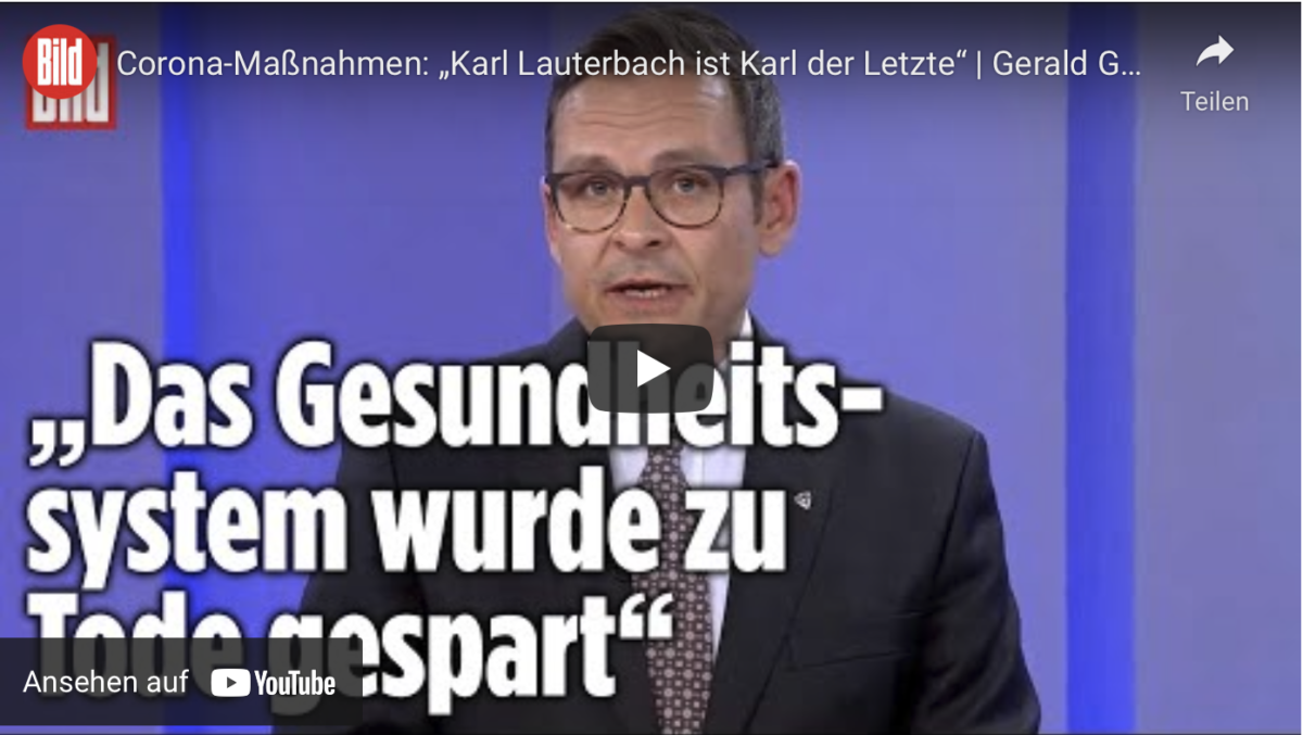 Corona-Maßnahmen: „Karl Lauterbach ist Karl der Letzte“!