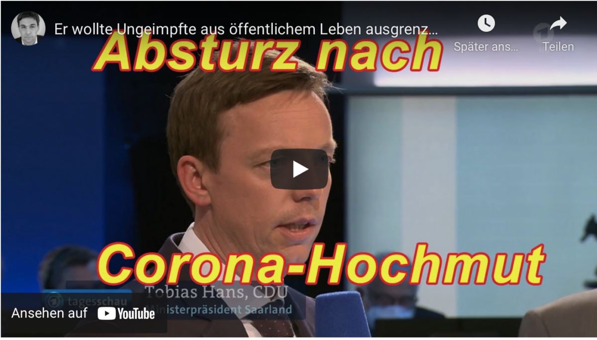 Er wollte Ungeimpfte aus öffentlichem Leben ausgrenzen – jetzt wurde Saarland-MP Hans abgestraft!