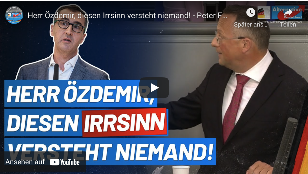 Herr Özdemir, diesen Irrsinn versteht niemand!