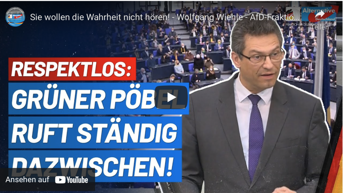 Sie wollen die Wahrheit nicht hören! Grüner Pöbel ruft ständig dazwischen!