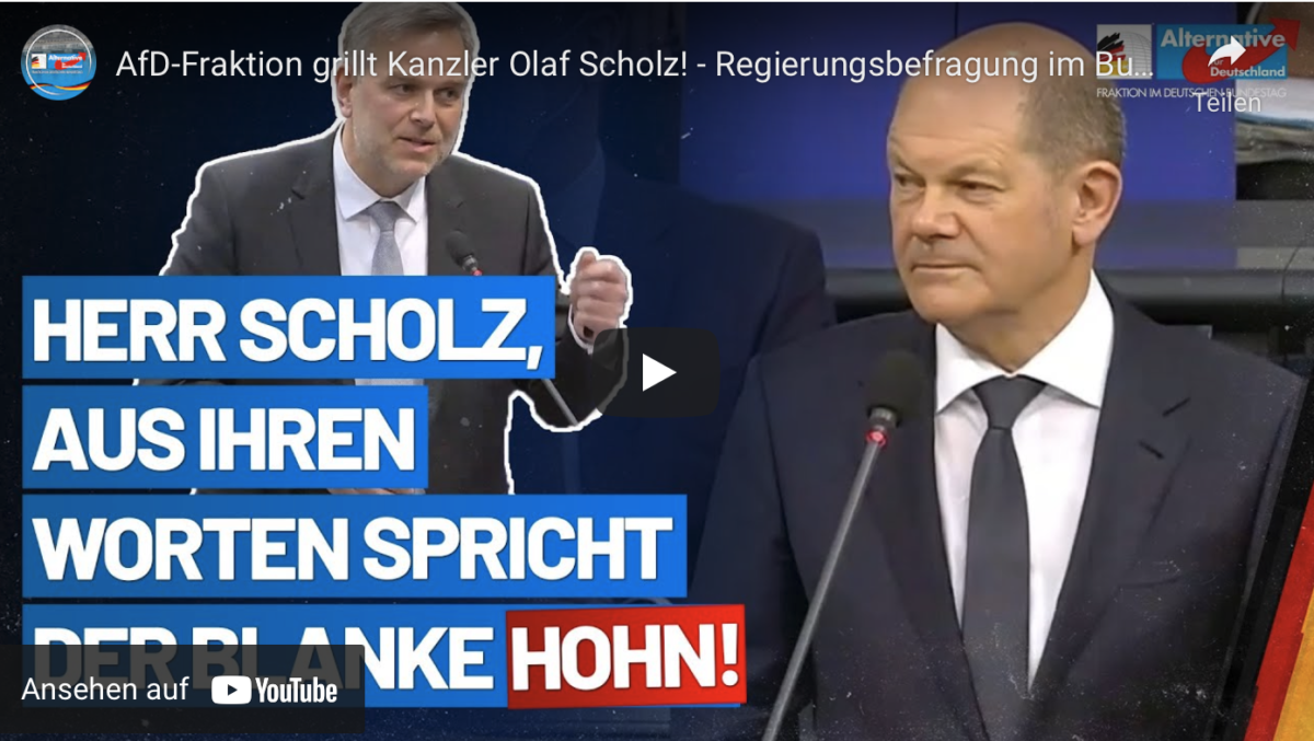 AfD-Fraktion grillt Kanzler Olaf Scholz! – Regierungsbefragung im Bundestag!