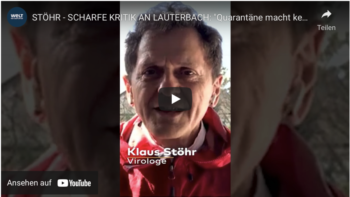 STÖHR – SCHARFE KRITIK AN LAUTERBACH: „Quarantäne macht keinen Sinn mehr“!