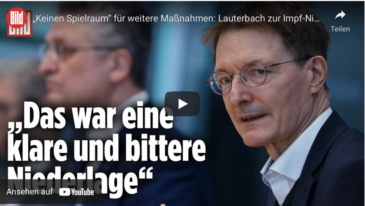 „Keinen Spielraum“ für weitere Maßnahmen: Lauterbach zur Impf-Niederlage!