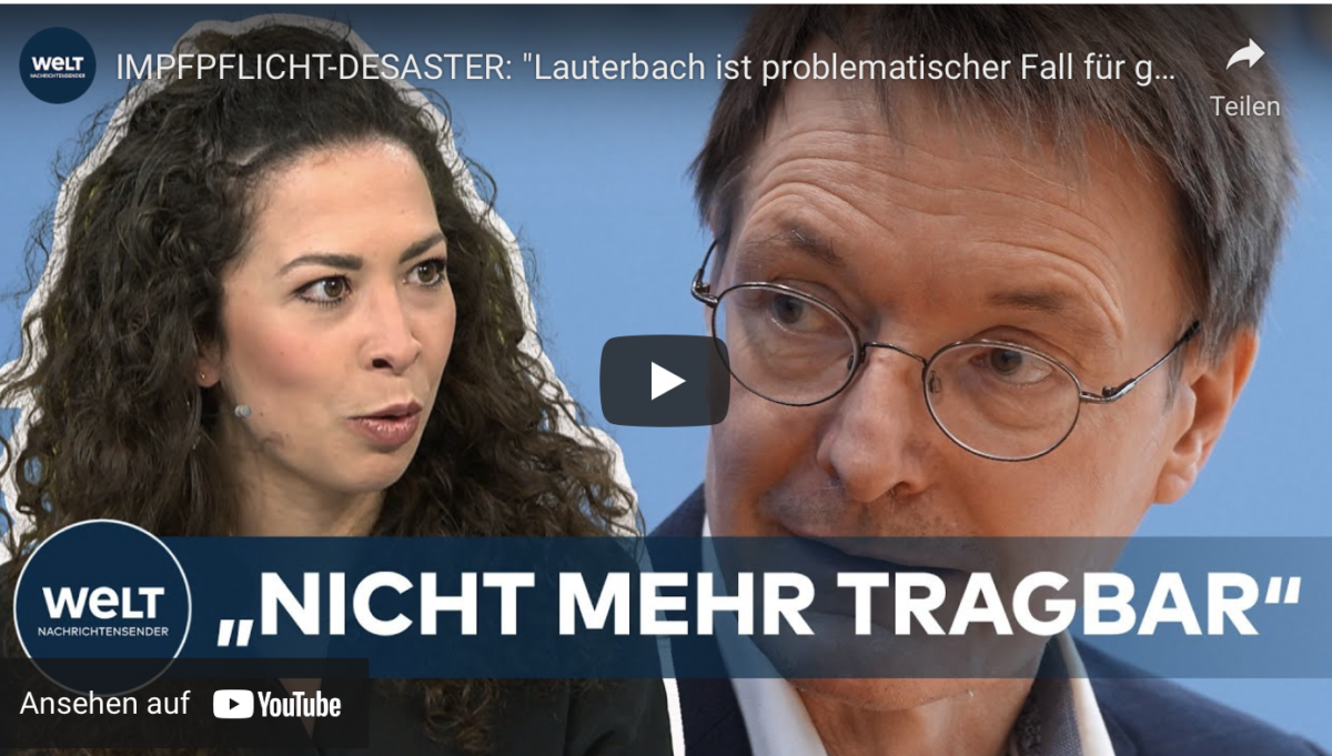 IMPFPFLICHT-DESASTER: „Lauterbach ist problematischer Fall für ganze Regierung“!