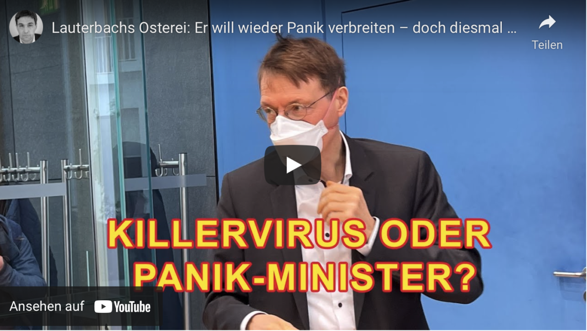 Lauterbachs Osterei: Er will wieder Panik verbreiten – doch diesmal bekommt er sofort Gegenwind!
