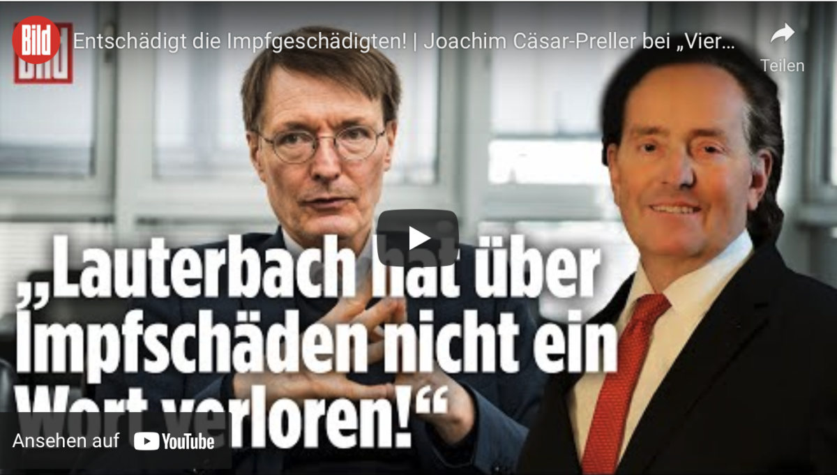 Entschädigt die Impfgeschädigten! Lauterbach schweigt zu Impfschäden!