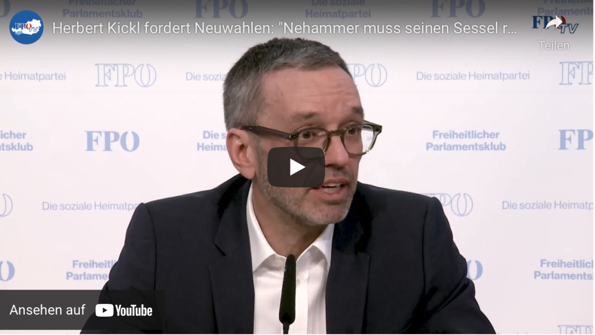 Herbert Kickl fordert Neuwahlen: „Nehammer muss seinen Sessel räumen!“