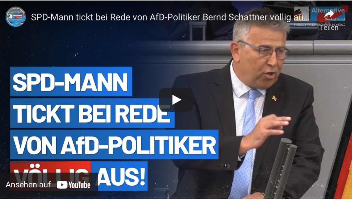SPD-Mann tickt bei Rede von AfD-Politiker Bernd Schattner völlig aus!