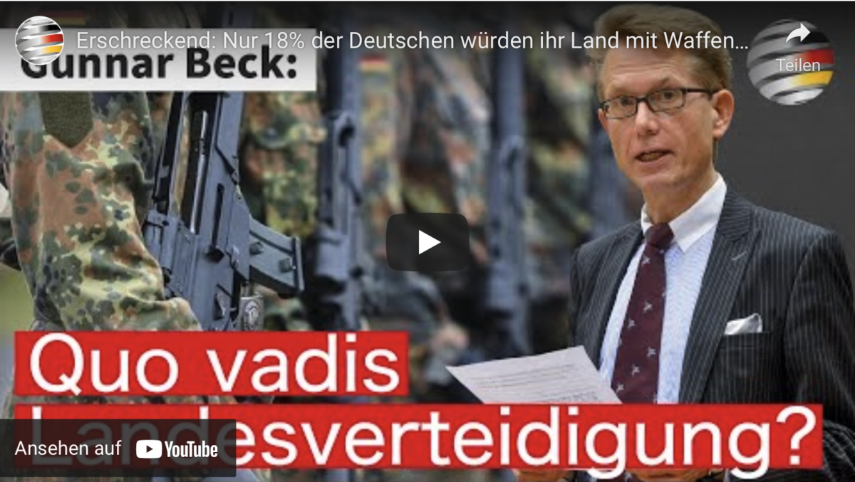 Erschreckend: Nur 18% der Deutschen würden ihr Land mit Waffengewalt verteidigen!