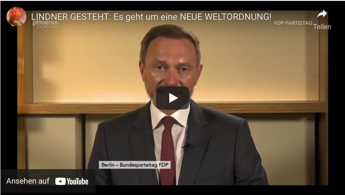 LINDNER GESTEHT: Es geht um eine NEUE WELTORDNUNG!