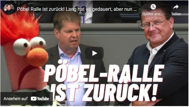 Pöbel Ralle ist zurück! Lang hat es gedauert, aber nun meldet sich Stegner endlich zu Wort! Satire!