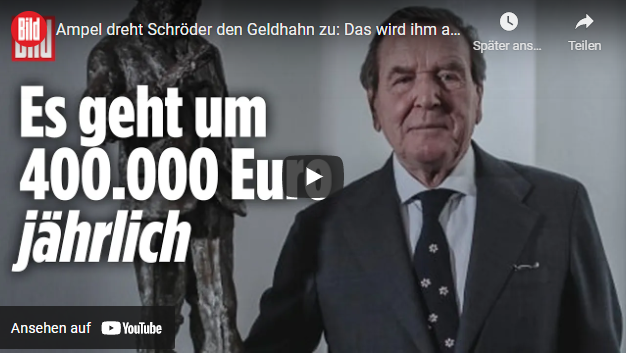 Ampel dreht Schröder den Geldhahn zu: Das wird ihm alles gestrichen