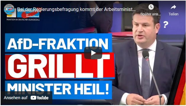 Bei der Regierungsbefragung kommt der Arbeitsminister ins Schwitzen!