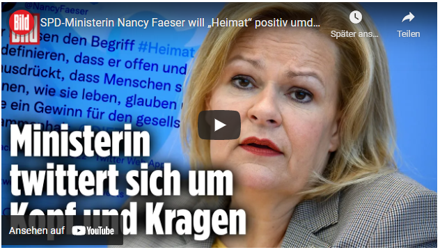 SPD-Ministerin Nancy Faeser will „Heimat“ positiv umdenken