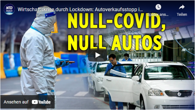 Wirtschaftskrise durch Lockdown: Autoverkaufsstopp in Shanghai!