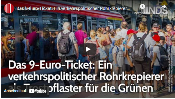 Das 9-Euro-Ticket: Ein verkehrspolitischer Rohrkrepierer als Trostpflaster für die Grünen