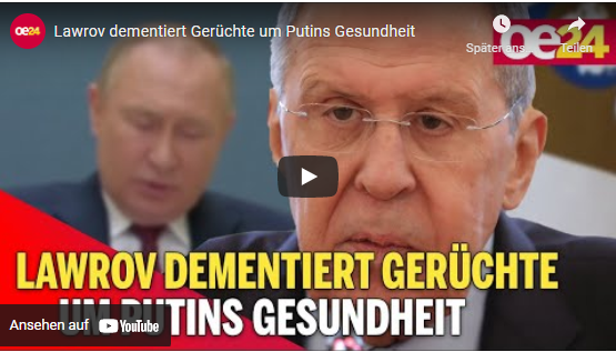 Lawrov dementiert Gerüchte um Putins Gesundheit