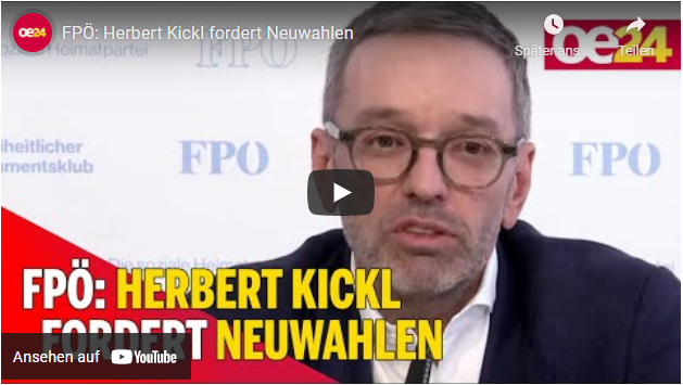 FPÖ: Herbert Kickl fordert Neuwahlen in Österreich!