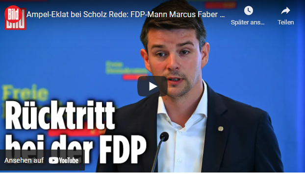 Ampel-Eklat bei Scholz Rede: FDP-Mann Marcus Faber schmeißt hin!