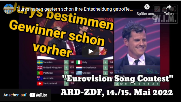 „Jurys haben gestern schon ihre Entscheidung getroffen…“ Eurovision Song Contest 2022, ARD-ZDF