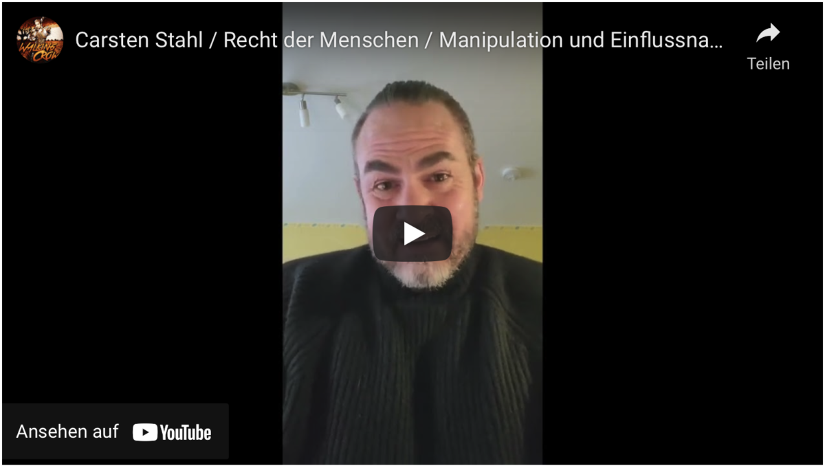 Carsten Stahl / Recht der Menschen / Manipulation und Einflussnahme / Macht / Missstände / Berlin
