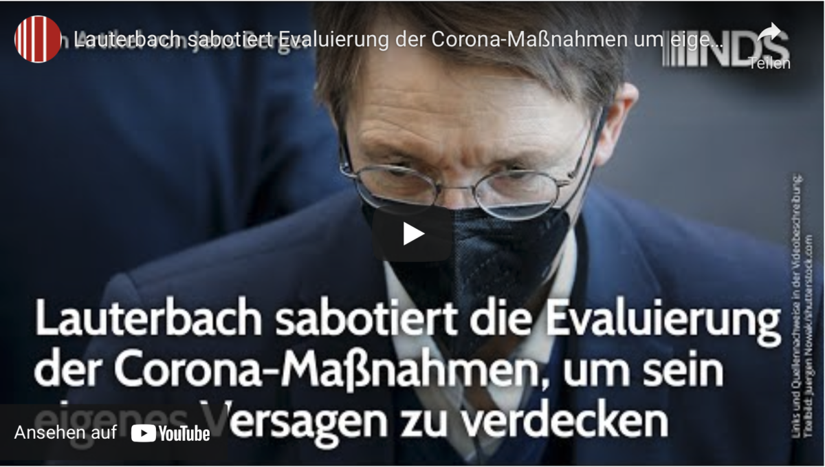 Lauterbach sabotiert Evaluierung der Corona-Maßnahmen um eigenes Versagen zu verdecken.
