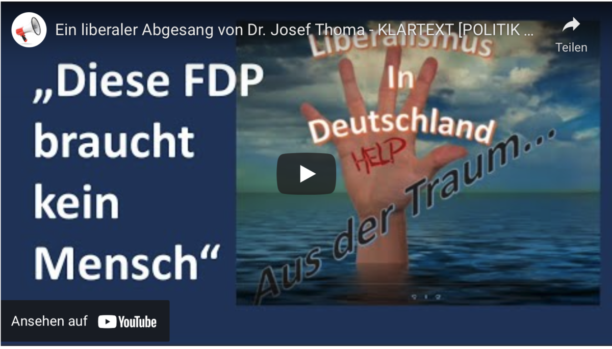 Ein liberaler Abgesang von Dr. Josef Thoma
