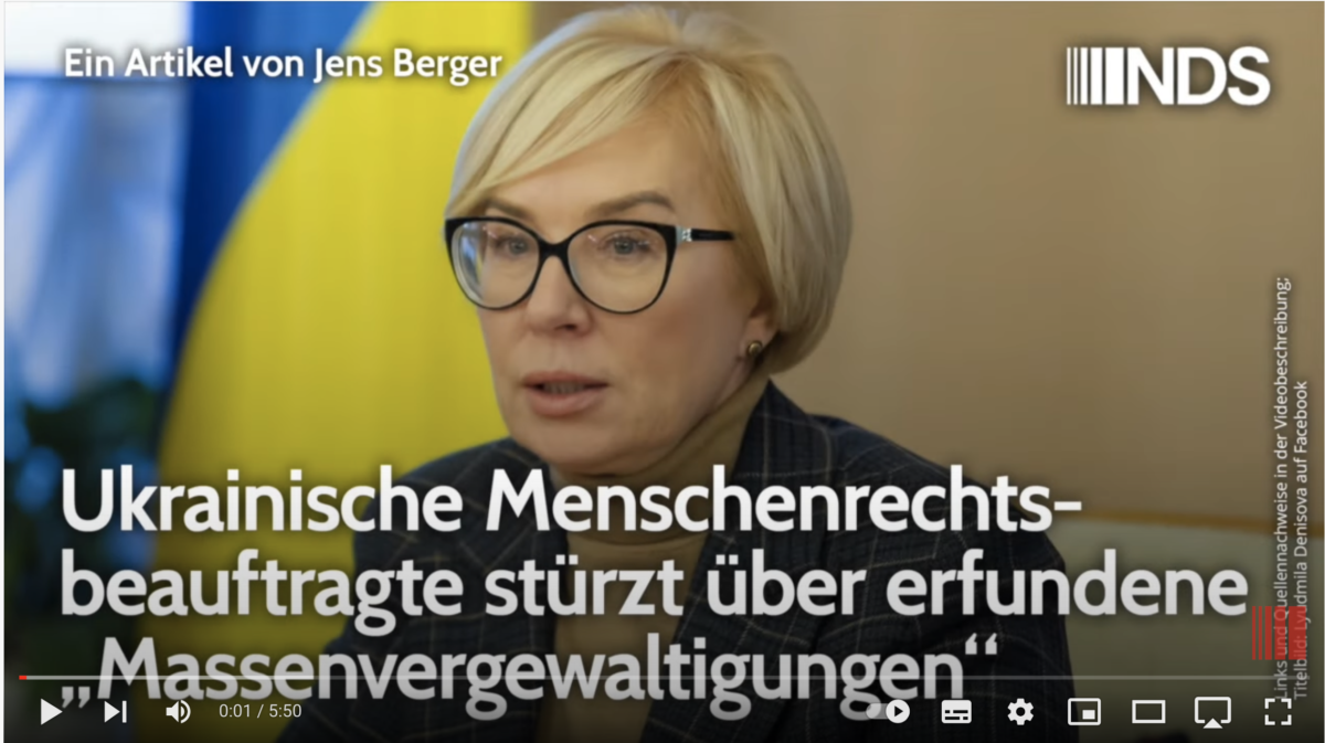Ukrainische Menschenrechtsbeauftragte stürzt über erfundene „Massenvergewaltigungen“