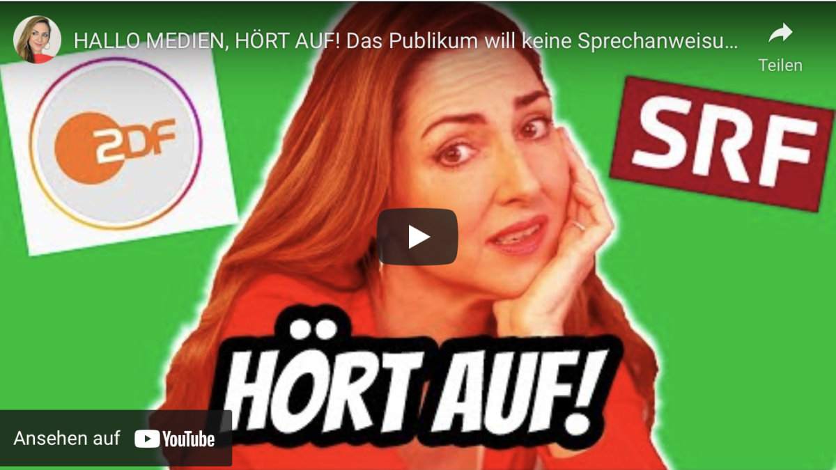 HALLO MEDIEN, HÖRT AUF! Das Publikum will keine Sprechanweisungen!
