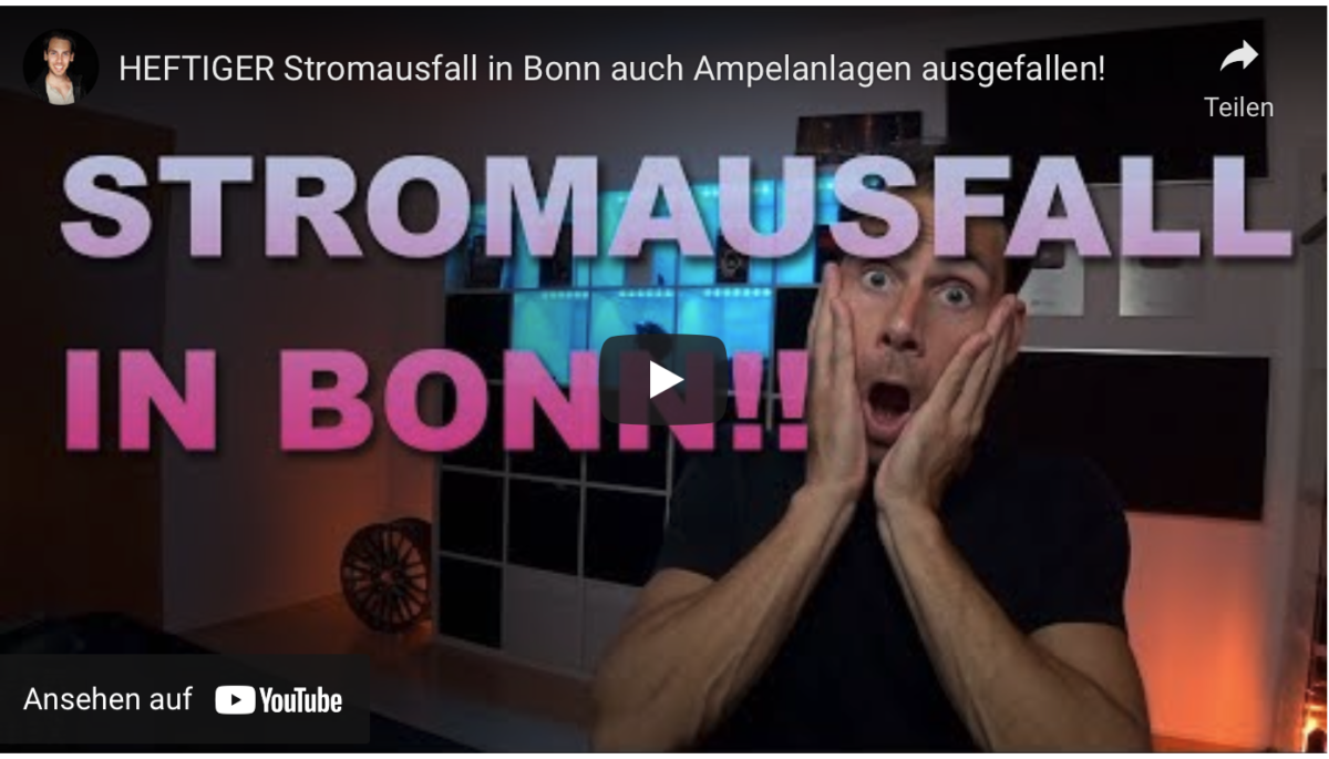 HEFTIGER Stromausfall in Bonn auch Ampelanlagen ausgefallen!