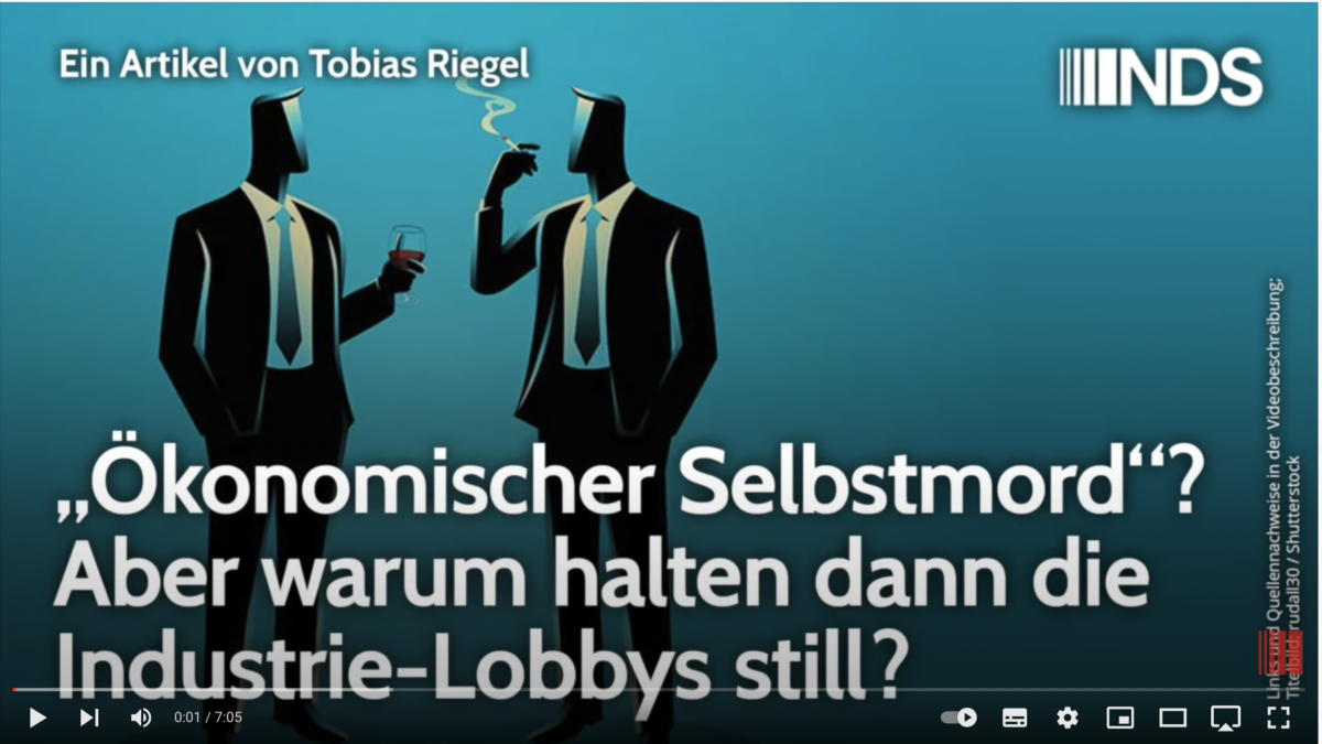 „Ökonomischer Selbstmord“? Aber warum halten dann die Industrie-Lobbys still?