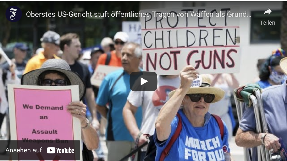 Oberstes US-Gericht stuft öffentliches Tragen von Waffen als Grundrecht ein!
