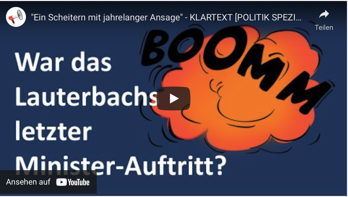 War das Lauterbachs letzter Minister-Auftritt? „Ein Scheitern mit jahrelanger Ansage“!