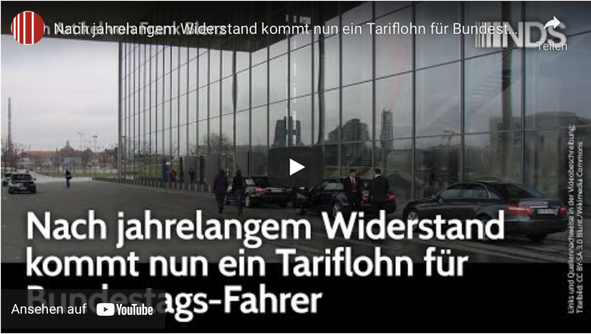 Nach jahrelangem Widerstand kommt nun ein Tariflohn für Bundestags-Fahrer!