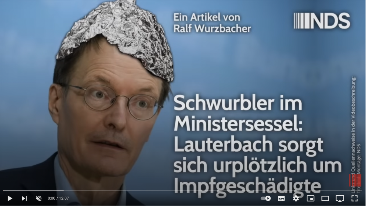 Schwurbler im Ministersessel: Lauterbach sorgt sich urplötzlich um Impfgeschädigte.
