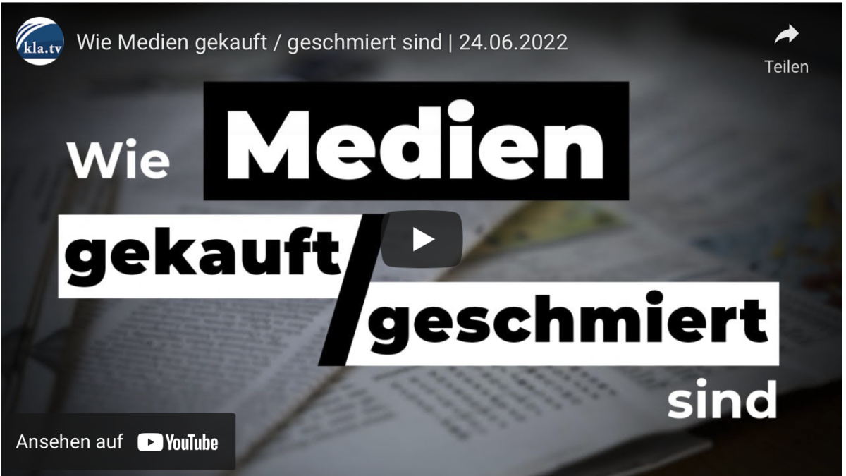 Wie Medien gekauft / geschmiert sind!