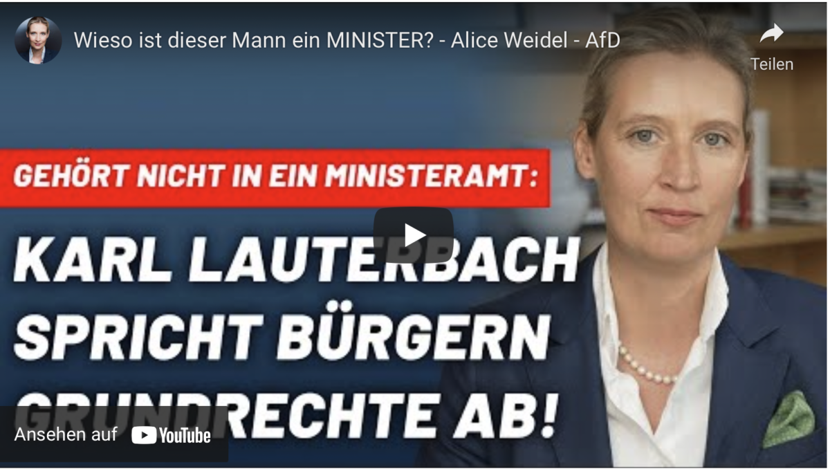 Paukenschlag: Überflüssiger Lauterbach spricht Bürgern Grundrechte ab! Wieso ist dieser Mann ein MINISTER?