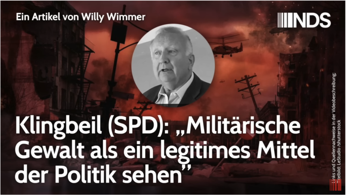 Klingbeil (SPD): „Militärische Gewalt als ein legitimes Mittel der Politik sehen”.!