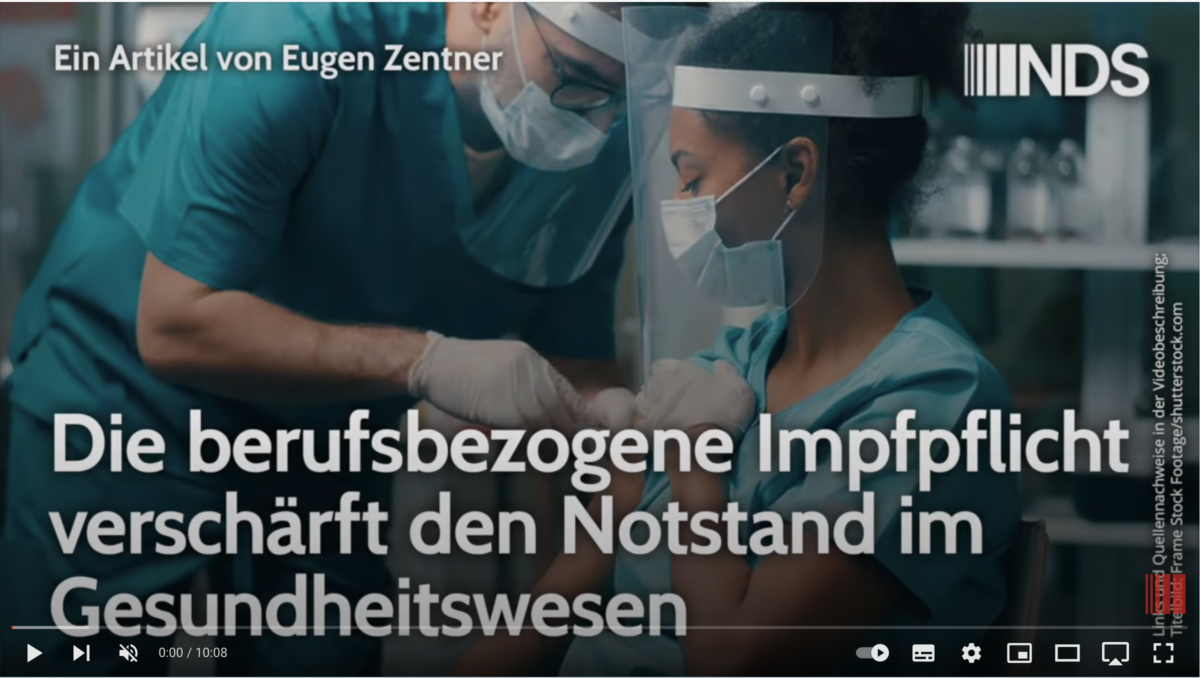 Die berufsbezogene Impfpflicht verschärft den Notstand im Gesundheitswesen!