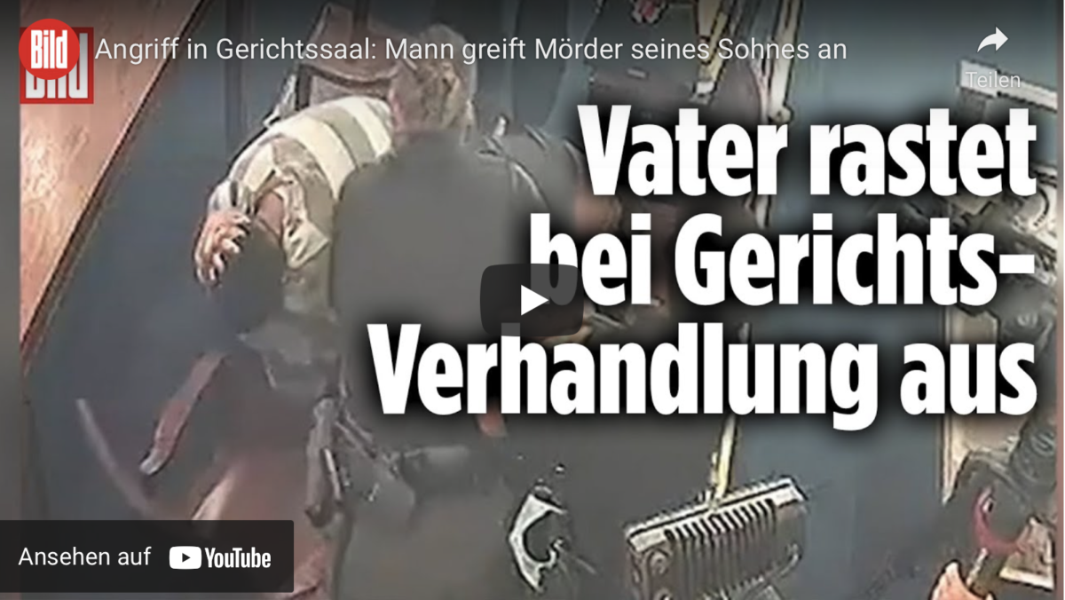 Angriff in Gerichtssaal: Mann greift Mörder seines Sohnes an!